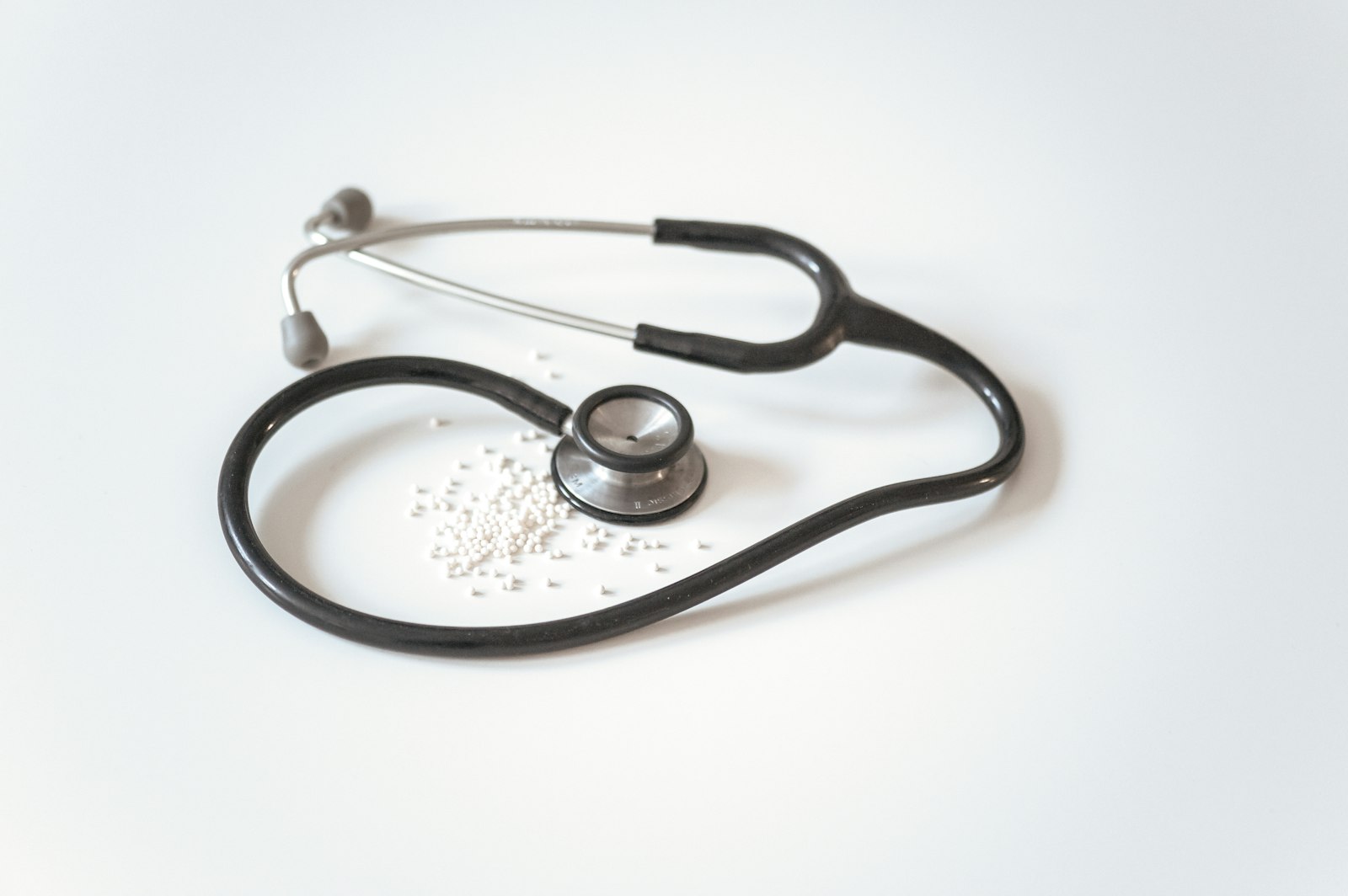 Stethoscope on a clinical surface